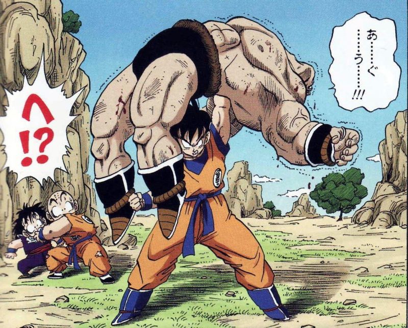 Goku beats Nappa